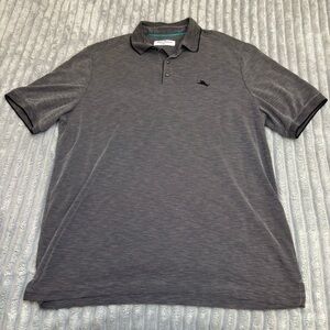 Tommy Bahama Mens Sz L‎ Gray Cool Max Island Zone Polo Shirt